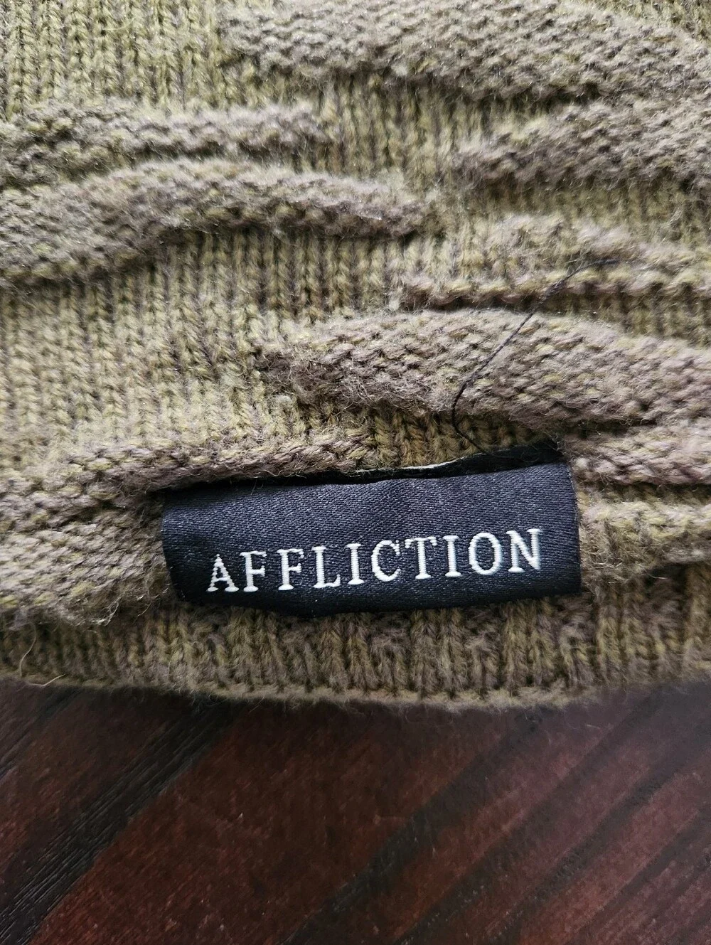 Affliction Olive Ribbed Knit Beanie